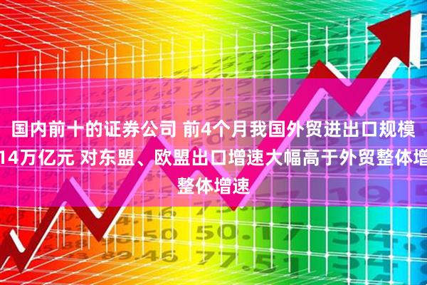 国内前十的证券公司 前4个月我国外贸进出口规模超14万亿元 对东盟、欧盟出口增速大幅高于外贸整体增速